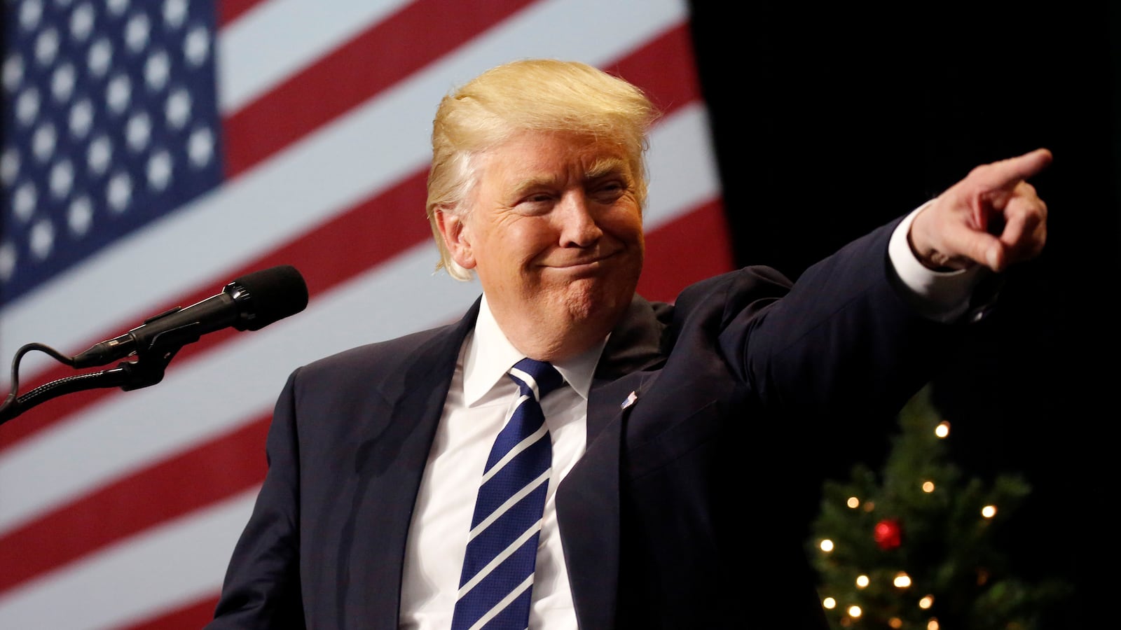 U.S. President-elect Donald Trump speaks at the USA Thank You Tour event at the Wisconsin State Fair