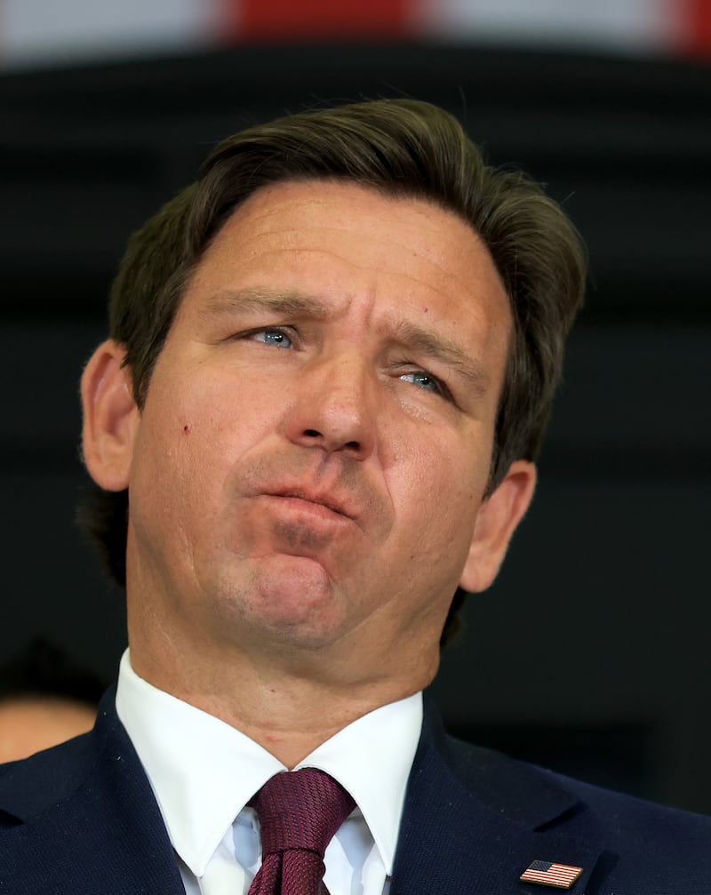 MIRAMAR, FLORIDA - MAY 01: Florida Gov. Ron DeSantis speaks during a press conference held at the ICE-Enforcement and Removal Operation office on May 01, 2025 in Miramar, Florida. DeSantis talked about a multi-agency immigration enforcement effort named Operation Tidal Wave that they say resulted in more than 1,100 arrests in a single week in Florida. (Photo by Joe Raedle/Getty Images)