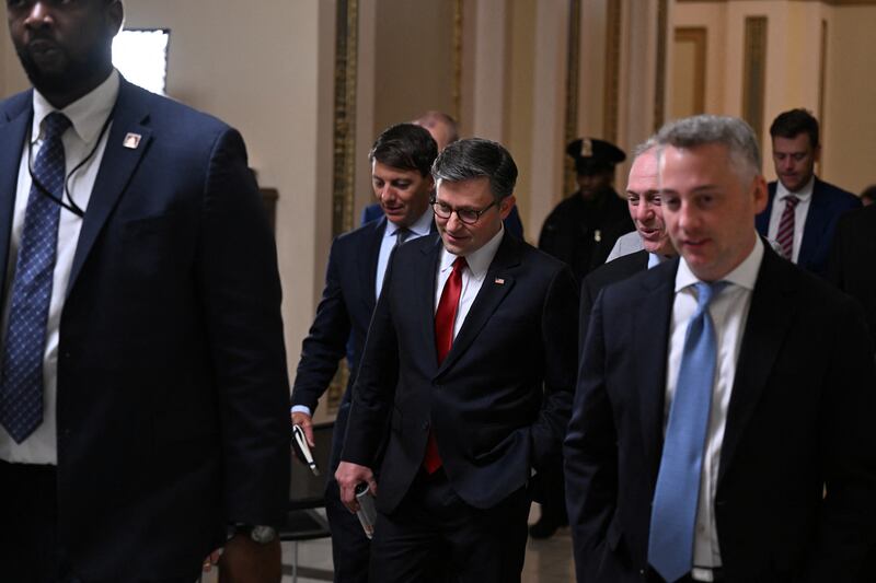 Republican Speaker Mike Johnson late in the night.