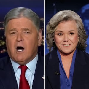 Rosie O'Donnell and Sean Hannity side by side