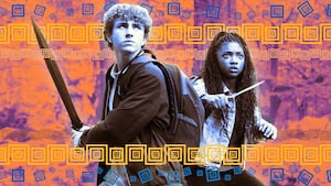 A photo illustration of Walker Scobell and Leah Sava Jeffries on Percy Jackson and The Olympians.