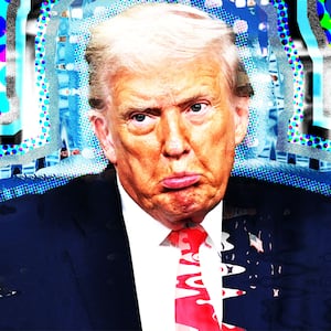 Photo illustration illo of Donald Trump