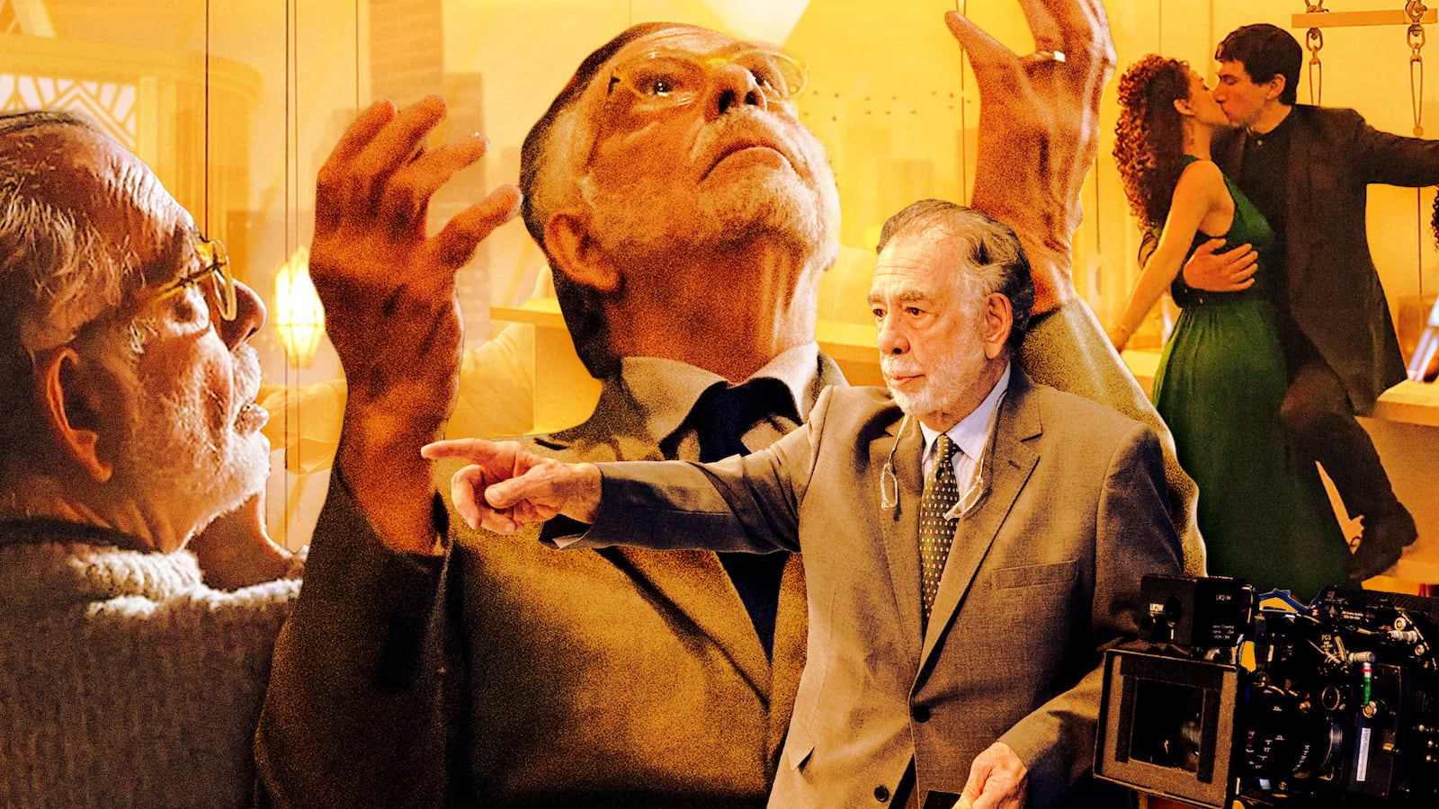 A photo illustration of Francis Ford Coppola in Megadoc.
