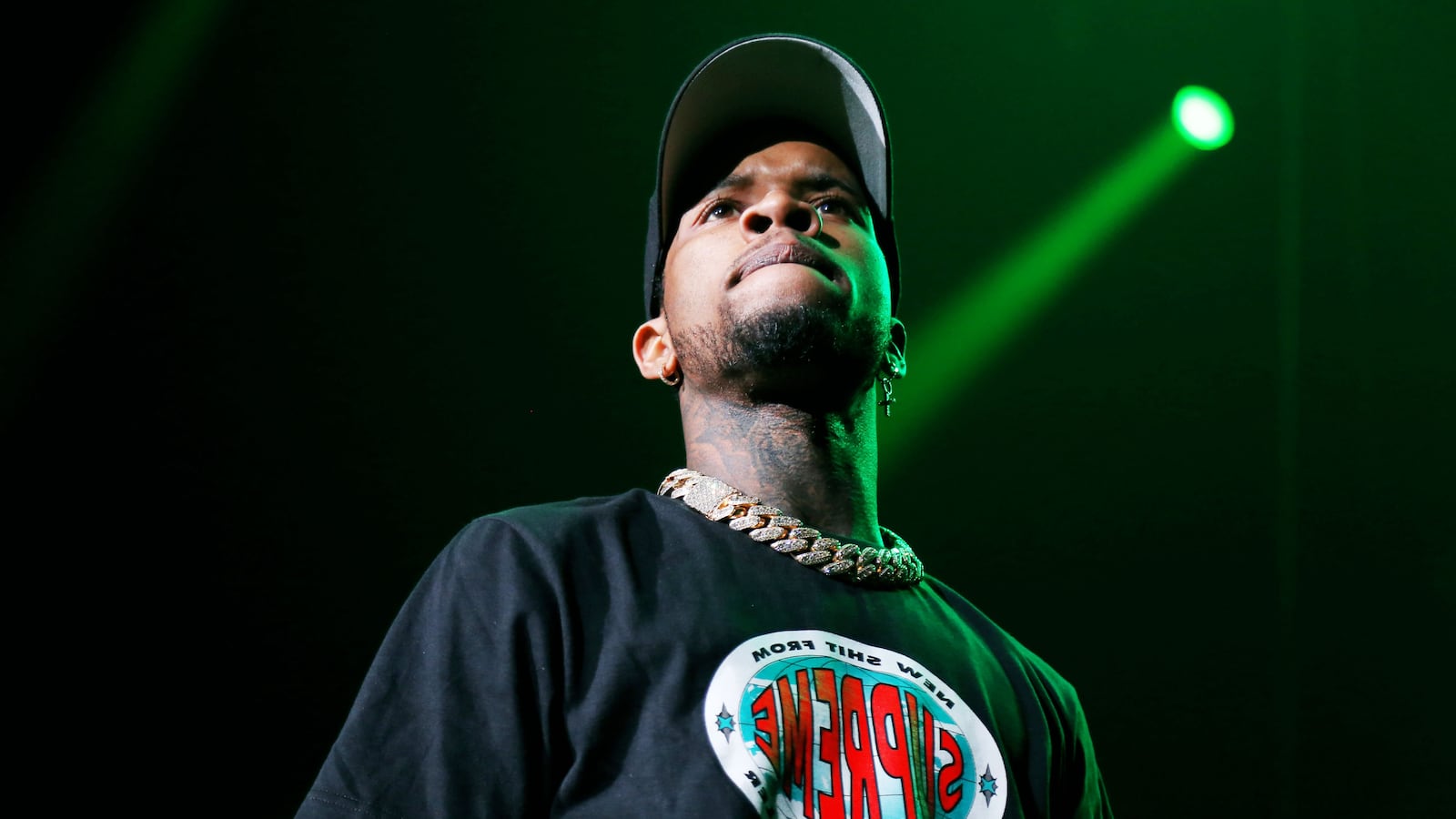 A photo including Tory Lanez performing at the Prudential Center