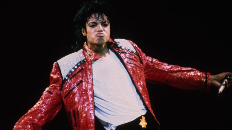 Michael Jackson performs in concert circa 1986.