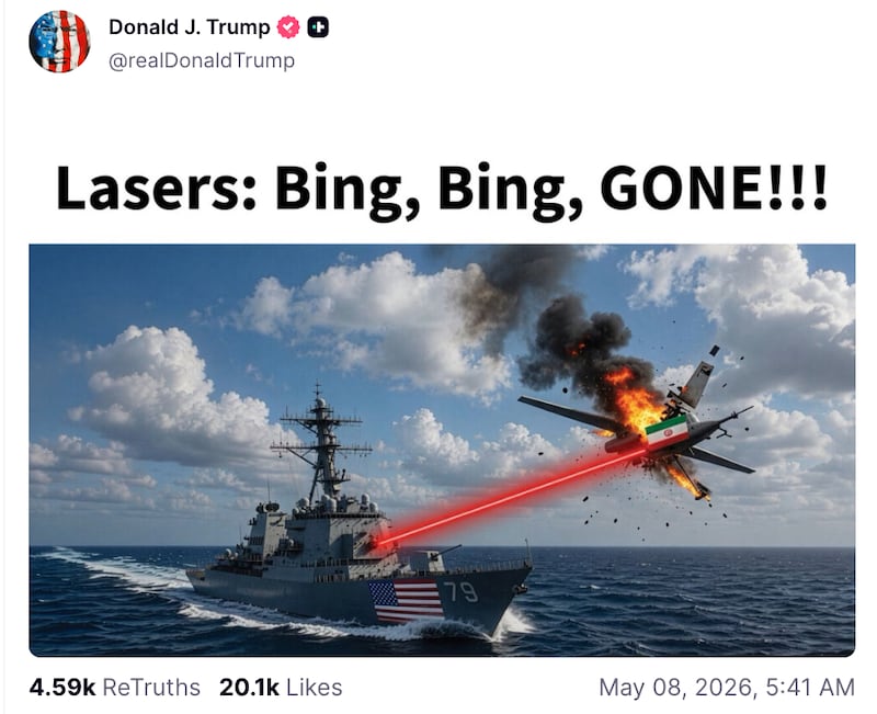 One of President Donald Trump’s many war memes that he posted in May.
