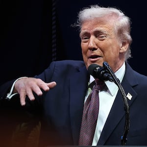 U.S. President Donald Trump speaks to the White House Religious Liberties Commission at the Museum of the Bible September 8, 2025 in Washington, DC. Trump created the commission earlier this year through an executive order as part of his new White House faith office.  (Photo by Win McNamee/Getty Images)