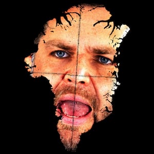 JD Vance's face inside the shape of Greenland