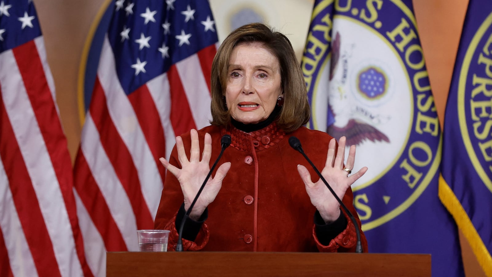 House Speaker Nancy Pelosi (D-CA) holds her final weekly news conference on Capitol Hill in Washington, D.C., Dec. 22, 2022.