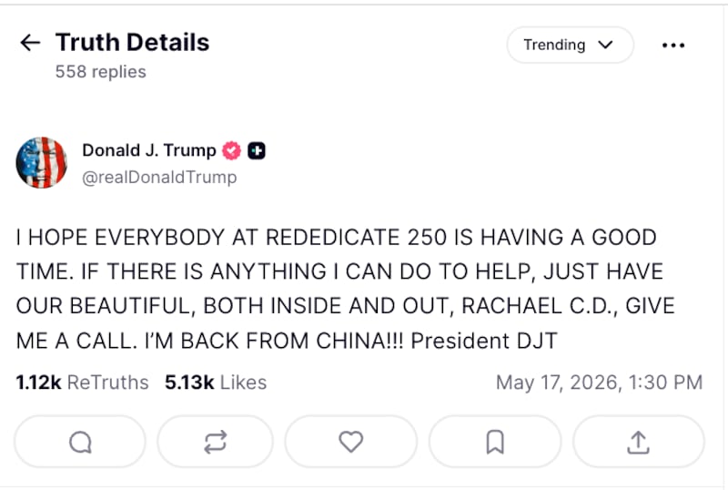 Donald Trump post