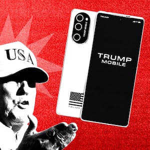 Donald Trump and a Trump Mobile phone