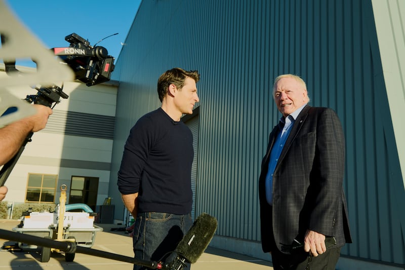 Dokoupil broadcast from several cities in his opening week, including Dallas, where he spoke with Cowboys owner Jerry Jones.