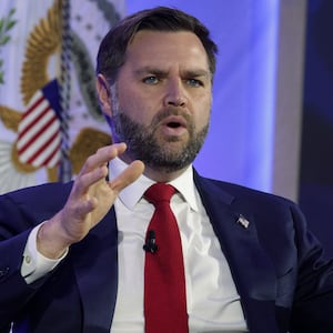 WASHINGTON, DC - NOVEMBER 12: U.S. Vice President JD Vance speaks during a discussion at The Official MAHA Summit at Waldorf Astoria Hotel on November 12, 2025 in Washington, DC. Top Trump administration officials, executives and influencers gathered to discuss the “Make America Healthy Again” agenda at the summit.