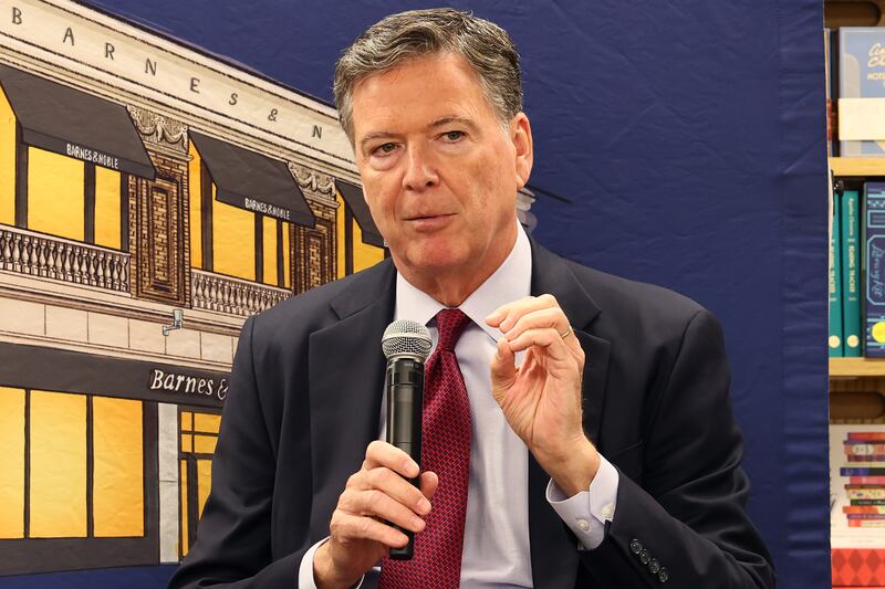 James Comey, former FBI Director, speaks at the Barnes & Noble Upper West Side on May 19, 2025 in New York City.