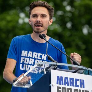 David Hogg speaks at a March for our Lives rally against gun violence at the National Mall in Washington, D.C. on June 11, 2022.