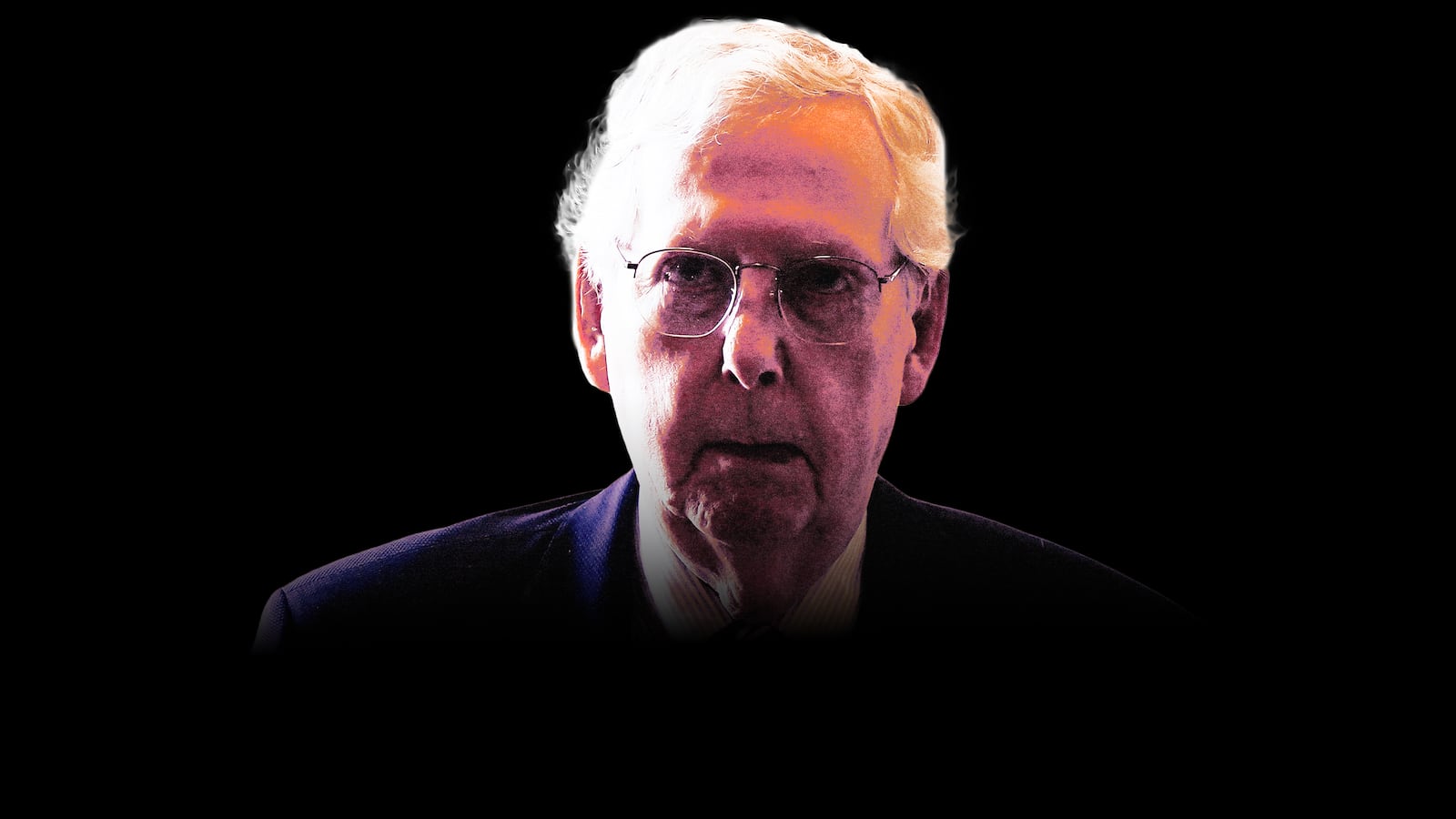A photo illustration of Mitch McConnell.