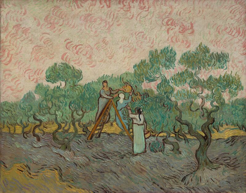 Women Picking Olives, 1889. Artist Vincent van Gogh.