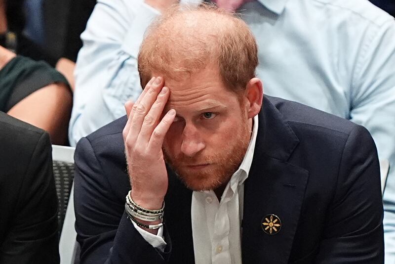 The Duke and Duchess of Sussex watching the sitting volleyball final at Vancouver Convention Centre (VCC), at the 2025 Invictus Games in Vancouver, Canada. Picture date: Saturday February 15, 2025. (Photo by Aaron Chown/PA Images via Getty Images)