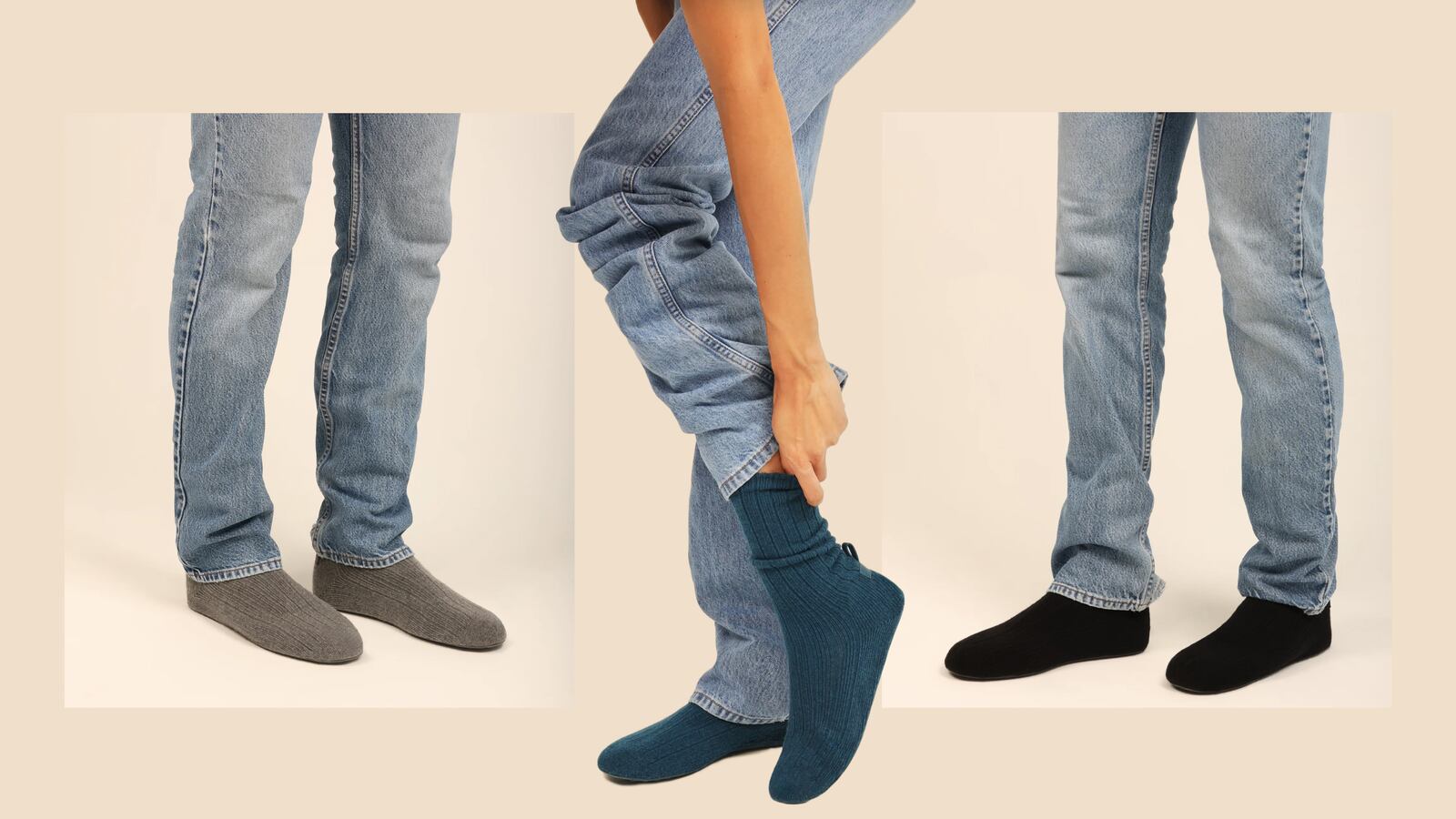 A photo collage of Hampton Strolls socks.