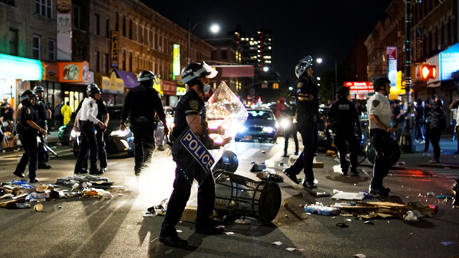 New York City police department patrol the streets during 2020’s George Floyd protests
