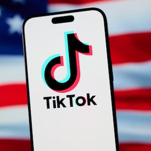 The TikTok app and logo are seen on a mobile device in this illustration photo taken in Warsaw, Poland on 14 January, 2025. (Photo by Jaap Arriens/NurPhoto via Getty Images)