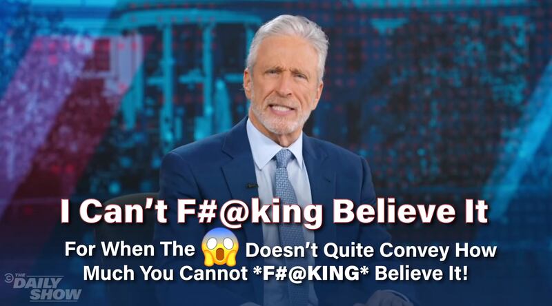 Jon Stewart spelling out just how much he can't "f#@king believe" what the Democrats have done.