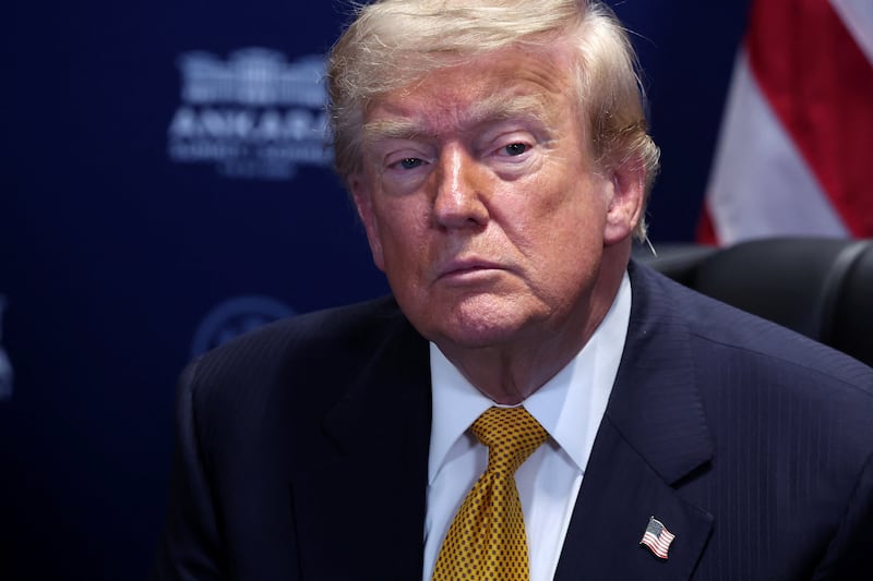 US President Donald Trump during a meeting with NATO Secretary General Mark Rutte (not pictured) on the sidelines of the NATO summit in Ankara, Turkey, 08 July 2026. The NATO Summit takes place from 07-08 July.