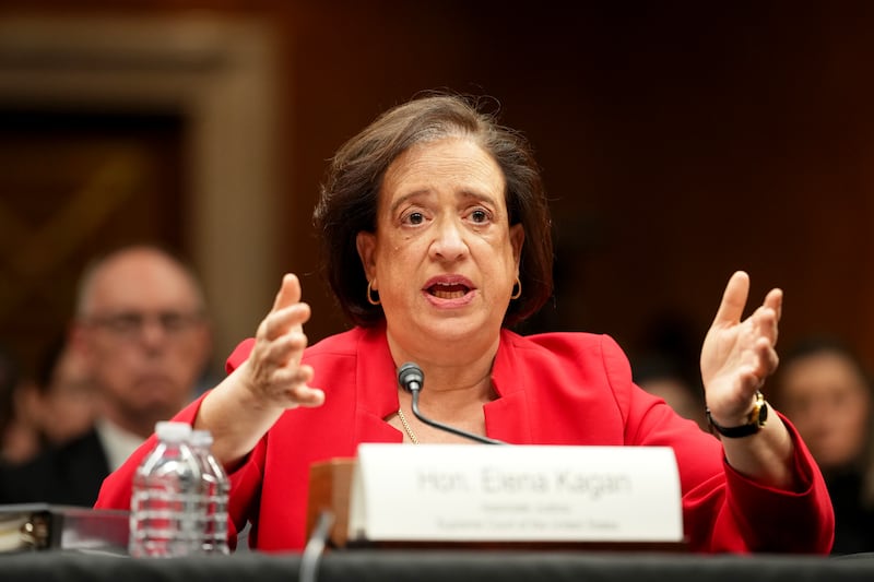U.S. Supreme Court Associate Justice Elena Kagan testifies before the Senate Appropriations Committee on Capitol Hill on July 14, 2026 in Washington, DC.