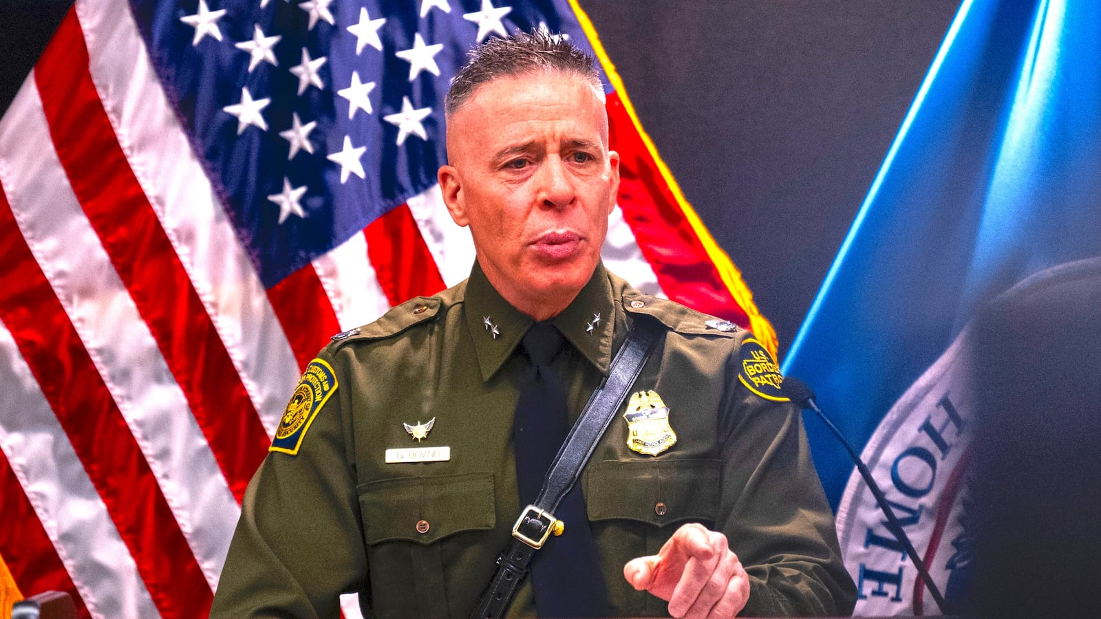 Border Patrol Commander Gregory Bovino speaks during a press conference at the Bishop Henry Whipple Federal on January 22, 2026 in Minneapolis, Minnesota.