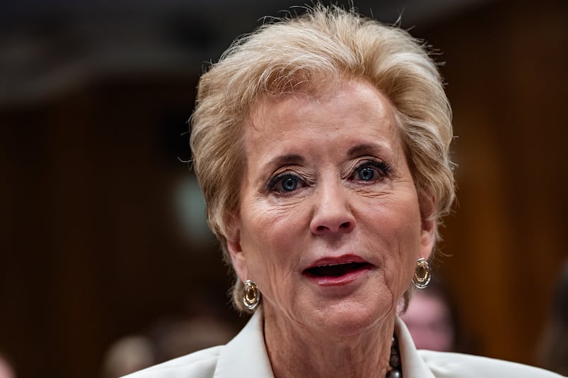 Linda McMahon on Capitol Hill.