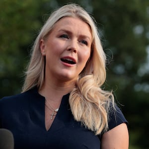 White House Press Secretary Karoline Leavitt speaks with reporters at the White House in Washington, D.C., U.S., August 27, 2026.