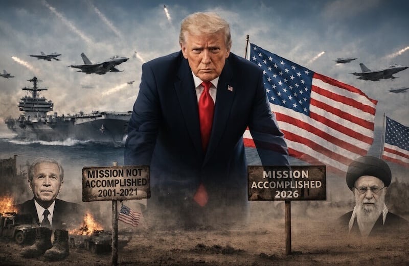 Trump’s "Mission Accomplished" Truth Social post.