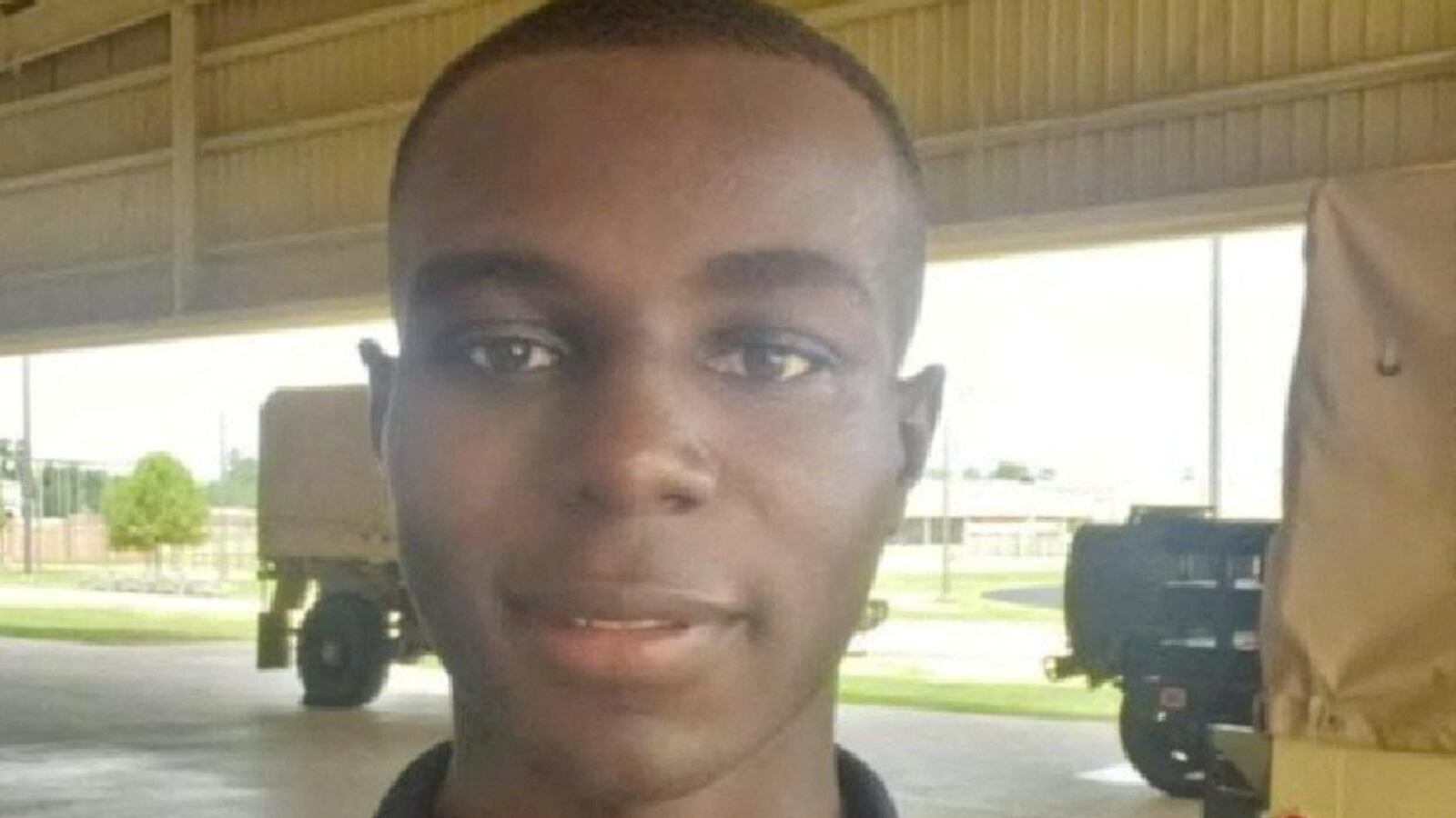 A photo of U.S. Army soldier Travis King on a military installation, in civilian clothes.