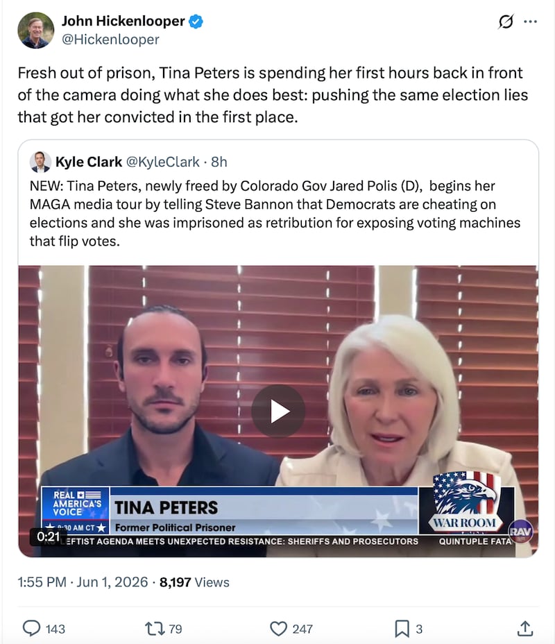 Sen. Hickenlooper was among the Democrats disturbed by Peters' lack of remorse.