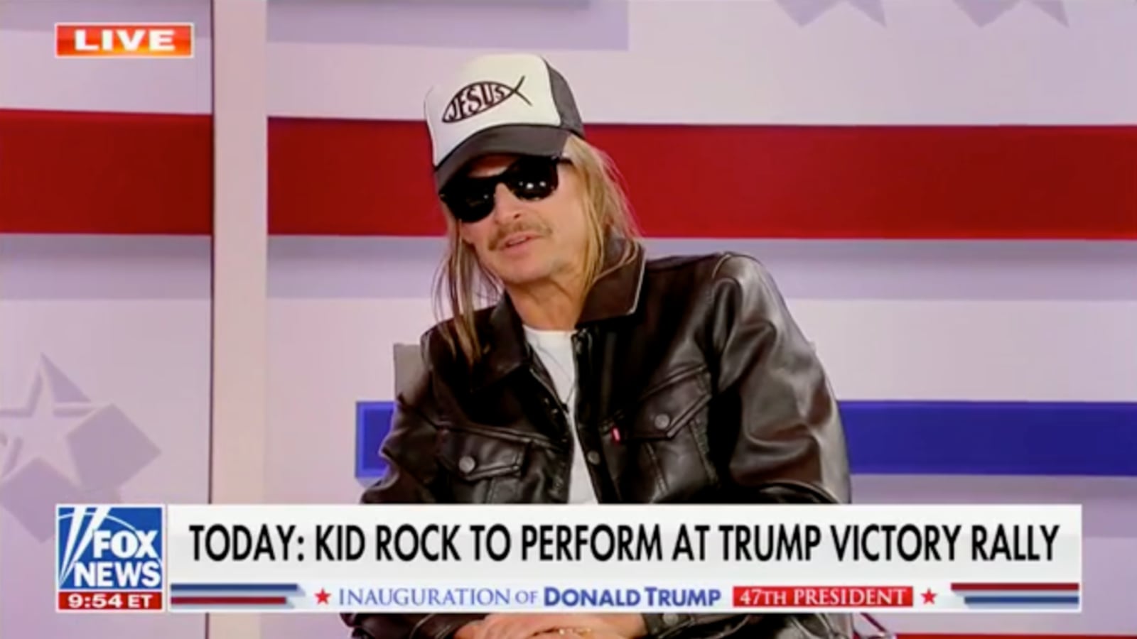 Kid Rock appears on Fox & Friends on January 19, 2025.