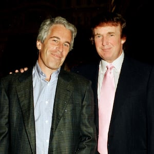Jeffrey Epstein (left) and Donald Trump in 1997.