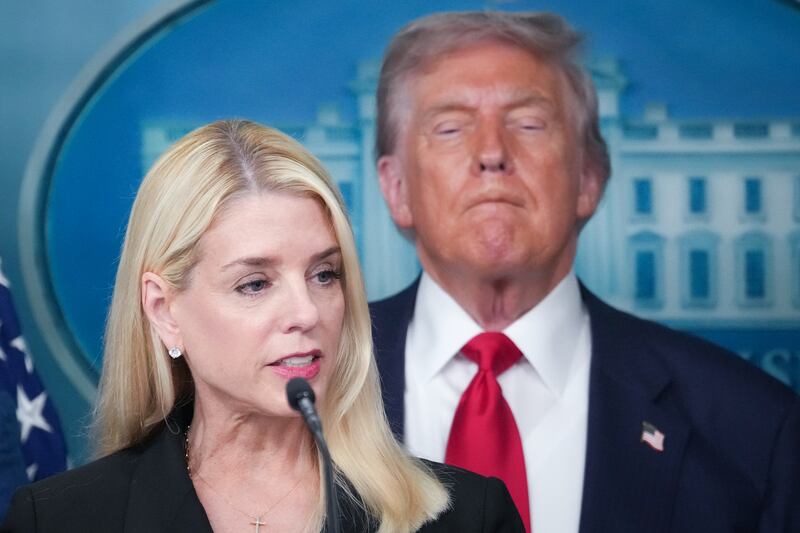 Pam Bondi and Donald Trump