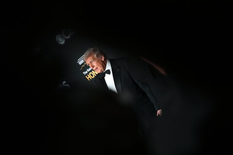 US President Donald Trump arrives for the 48th Kennedy Center Honors gala at the Kennedy Center in Washington, DC, on December 7, 2025. (Photo by Alex WROBLEWSKI / AFP via Getty Images)