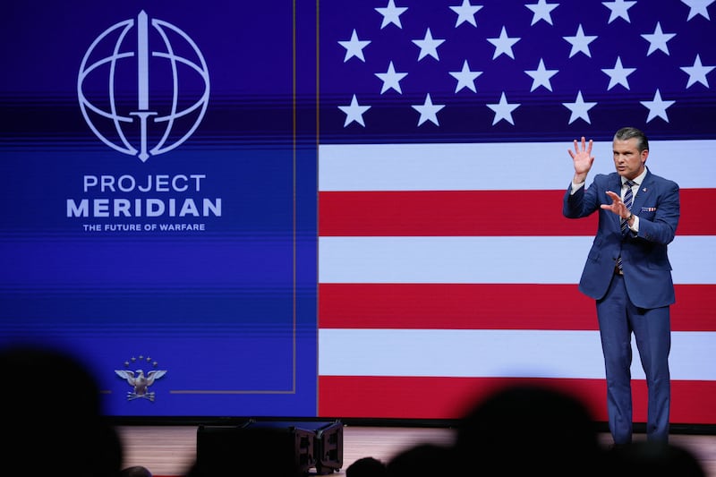US Defense Secretary Pete Hegseth delivers his 2026 "State of the Force" address.
