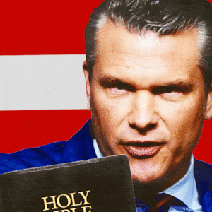 Pete Hegseth thumps his bible.