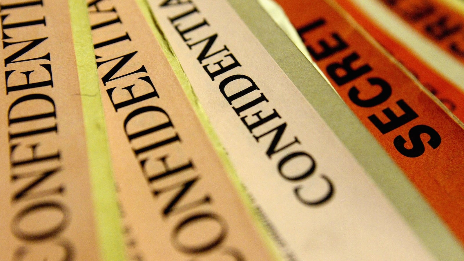 A pile of secret and classified documents.