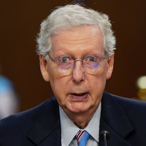 U.S. Senator Mitch McConnell (R-KY) speaks on behalf of one of U.S. President Donald Trump's judicial nominees during a Senate Judiciary Committee confirmation hearing on Capitol Hill in Washington, D.C., U.S., July 30, 2025. REUTERS/Elizabeth Frantz