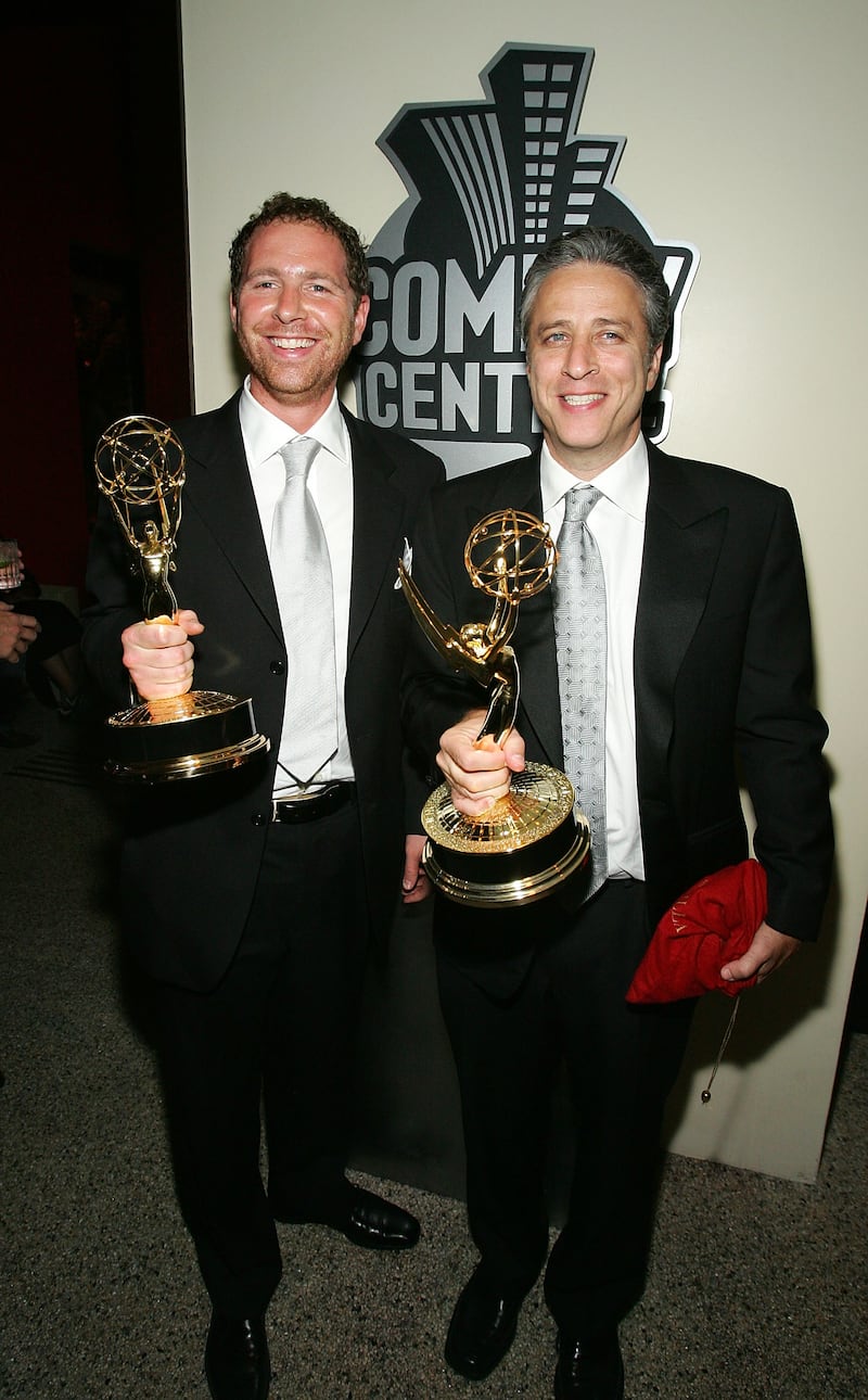 "The Daily Show With Jon Stewart" writer Ben Karlin and host Jon Stewart