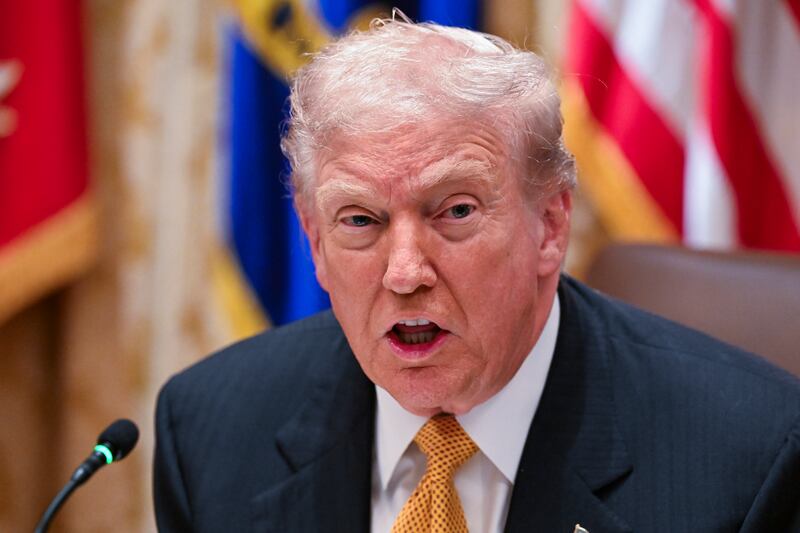 President Donald Trump in the Cabinet Room of the White House on November 7, 2025 in Washington, DC.