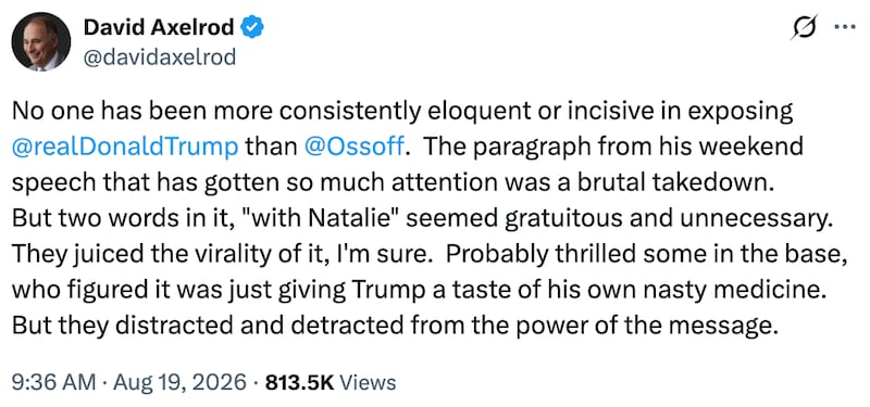 David Axelrod on X