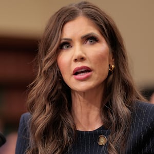 WASHINGTON, DC - MAY 06: Homeland Security Secretary Kristi Noem testifies before the House Appropriations Committee in the Rayburn House Office Building on Capitol Hill on May 06, 2025 in Washington, DC. Tasked with the Trump Administration's effort to deport millions of undocumented migrants from the United States, Noem testified before the Homeland Security Subcommittee about her department's FY 2026 budget request. (Photo by Chip Somodevilla/Getty Images)
