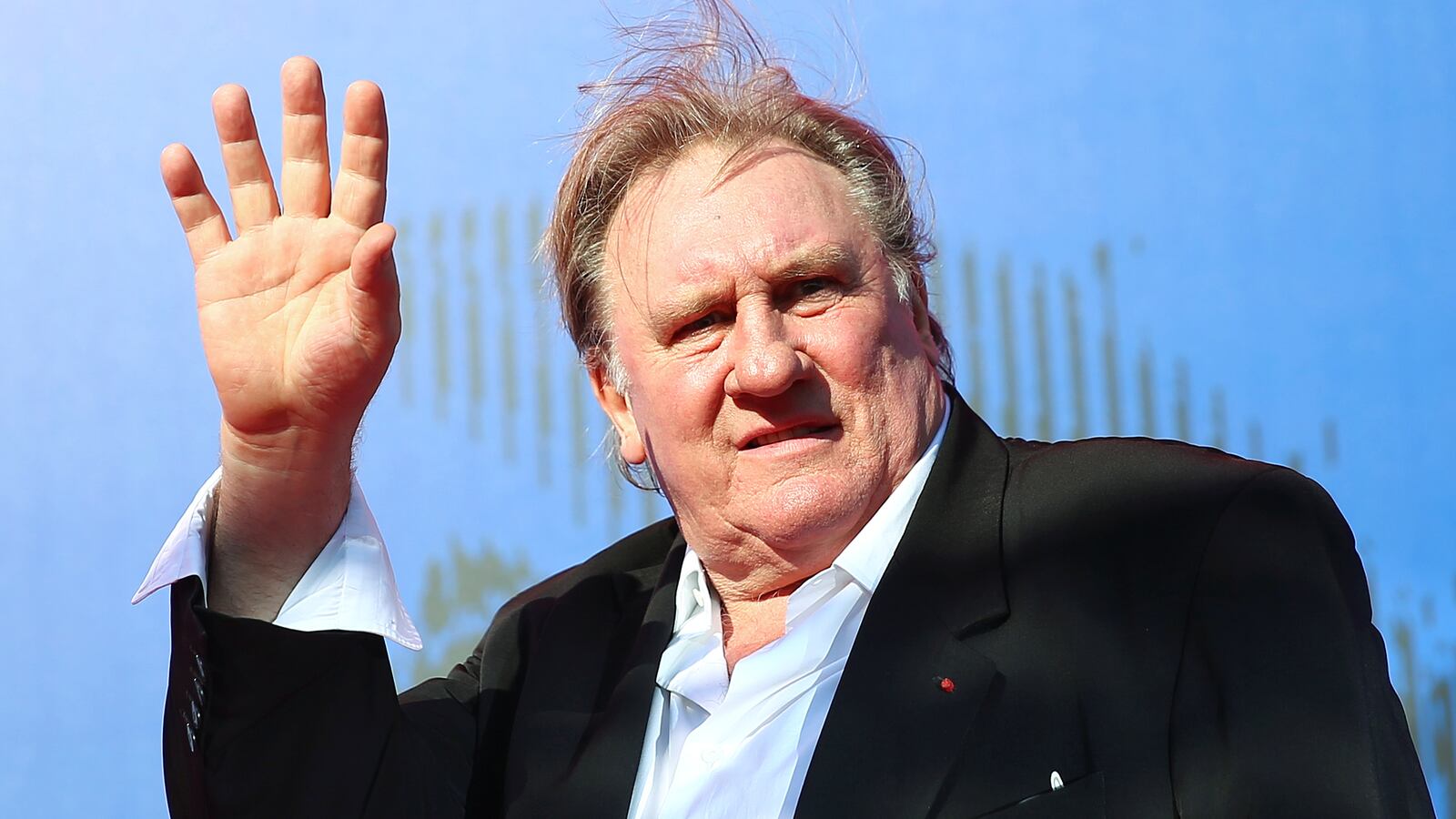 Gerard Depardieu waves at the 74th Venice Film Festival in Venice, Italy, September 5, 2017.