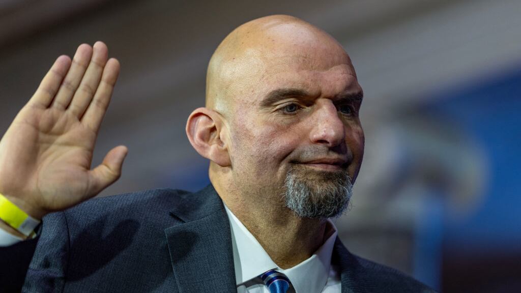 Sen. John Fetterman (D-PA) is seen in the old senate chamber for the Ceremonial Swearing in Washington, DC