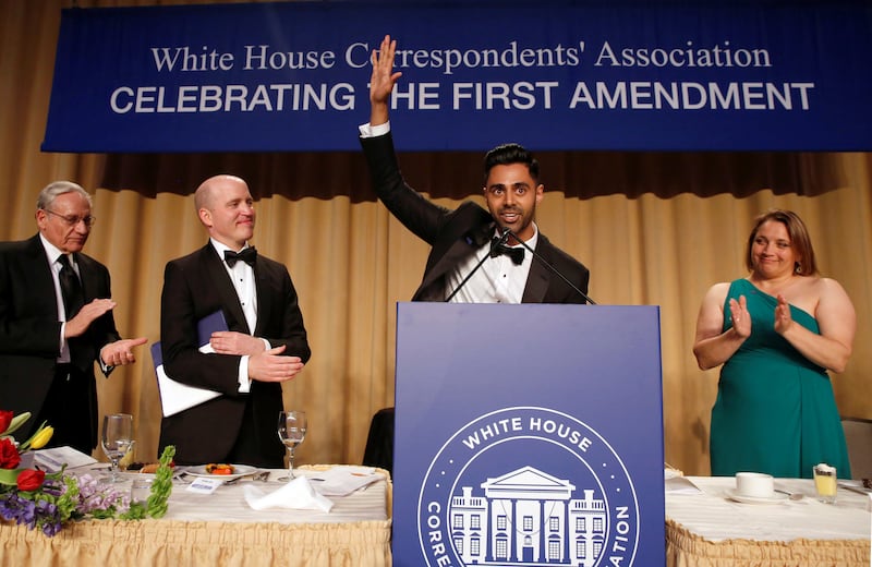 Nimesh Patel wrote material for Hasan Minhaj’s 2017 White House Correspondents’ Association dinner speech. REUTERS/Jonathan Ernst