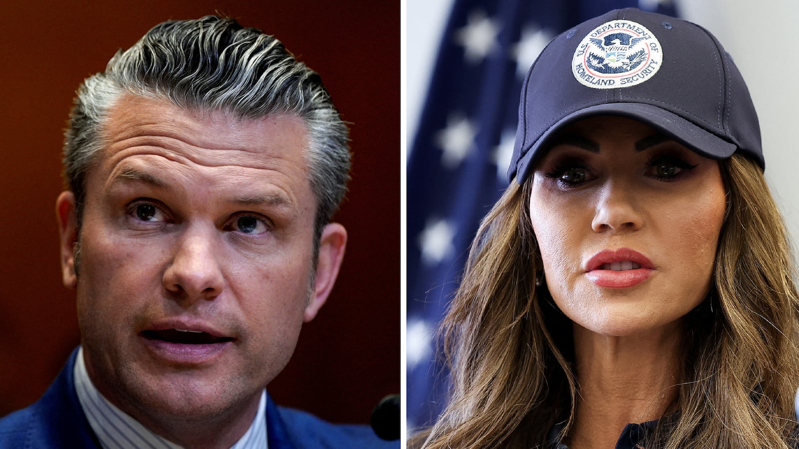 Pete Hegseth and Kristi Noem